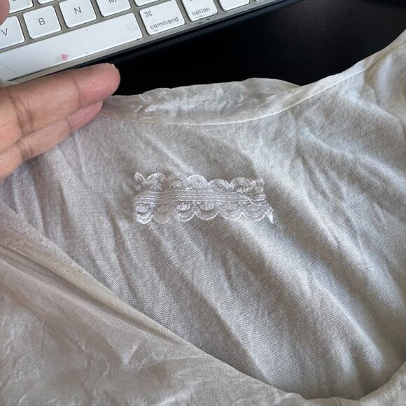 Italian 70% Silk Crinkle Tiered M Made in Italy Boho Asymmetrical Hem Lagenlook - Picture 7 of 10